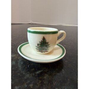 Spode Christmas Tree Miniature, Porcelain Cup and Saucer Ornament